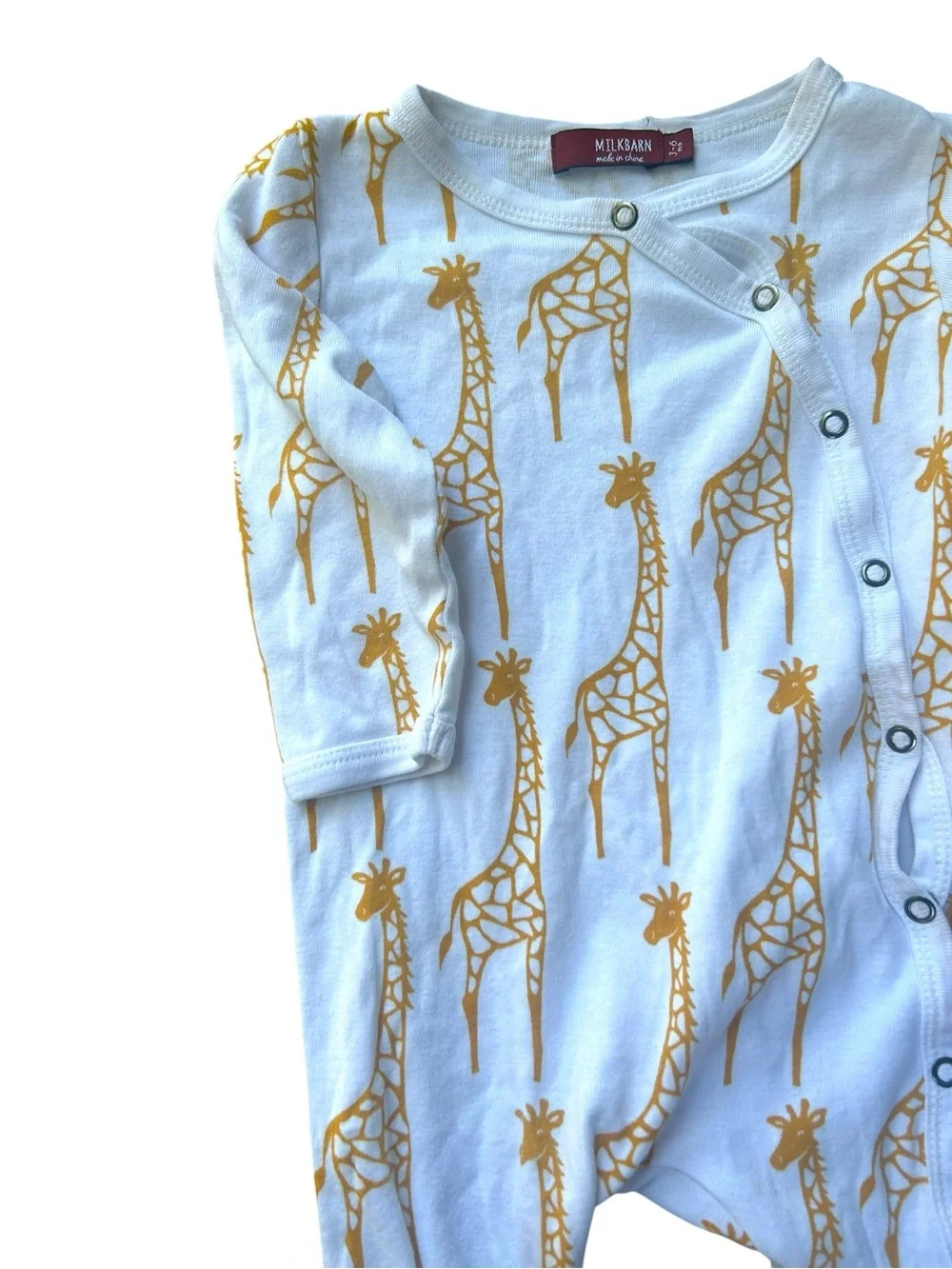 Milkbarn Giraffe Organic Footed Romper Baby Sleeper Pajamas 3-6 Months